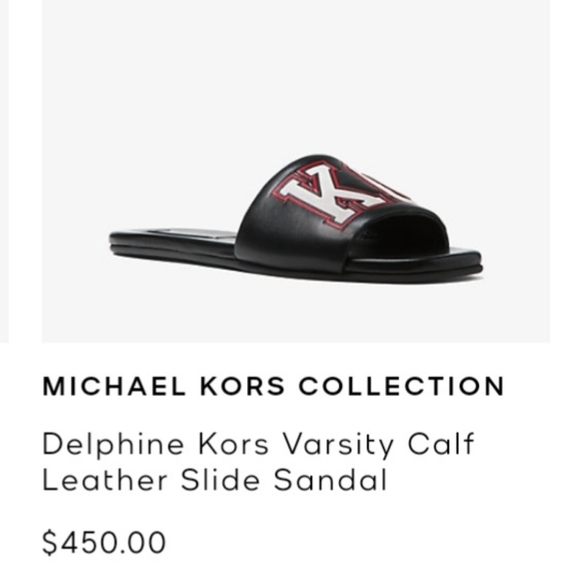 Delphine Michael Kors Collection Leather Slides - Picture 9 of 12